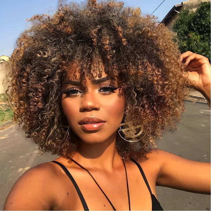 Perruque Synthétique Afro Bouclée